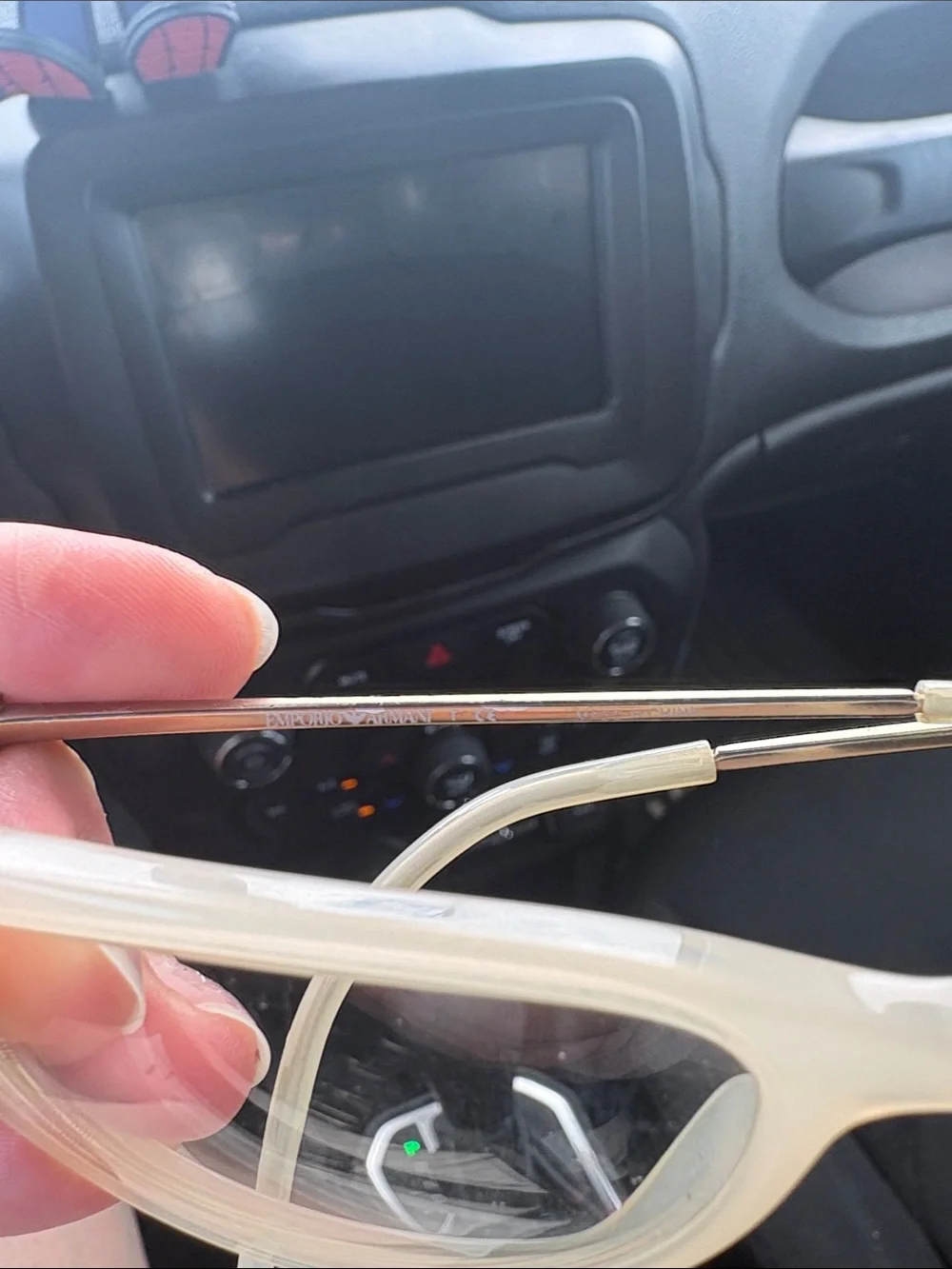 Emporio Armani Cream Cat-Eye Glasses with prescription